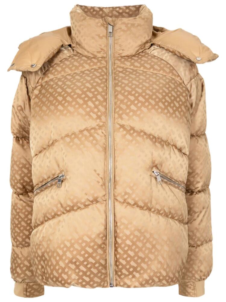 BOSS monogram-jacquard puffer jacket - Brown Cover