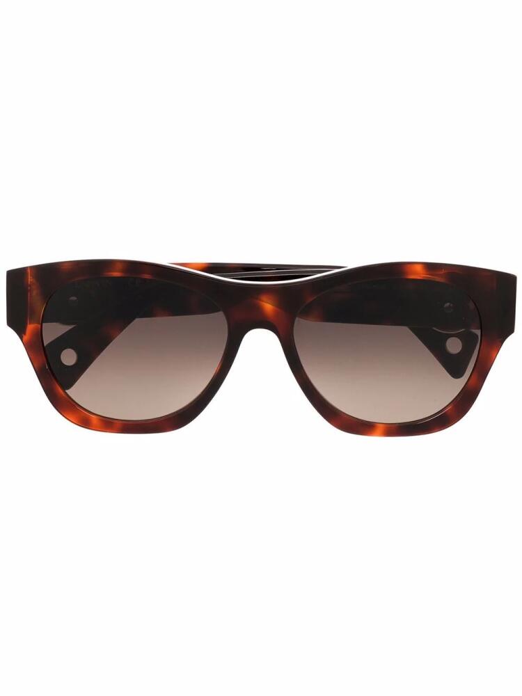 Lanvin tortoiseshell-effect logo-plaque sunglasses - Brown Cover