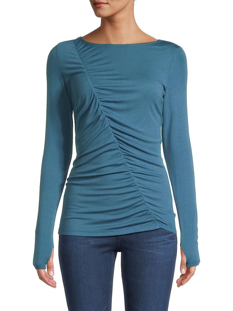 Capsule 121 Women's Bell Ruched Long Sleeve T Shirt - Moon Blue Cover