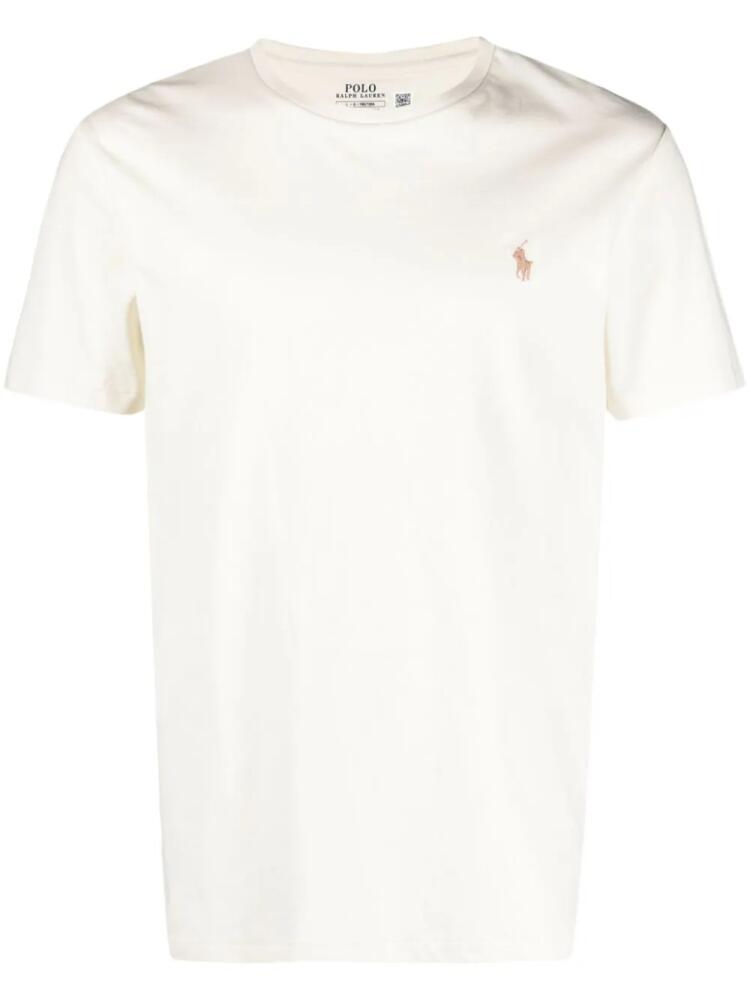 Polo Ralph Lauren Polo Pony-embroidered cotton T-shirt - Neutrals Cover