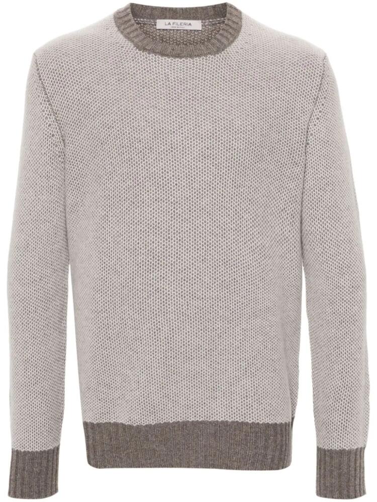 Fileria double-jacquard sweater - Brown Cover