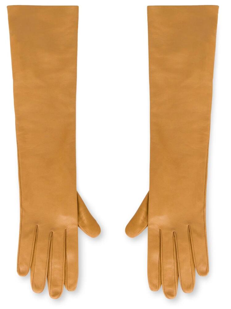 Philosophy Di Lorenzo Serafini leather elbow-length gloves - Neutrals Cover