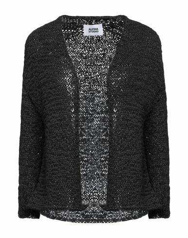 Alpha Studio Woman Cardigan Black Polyester, Polyamide Cover