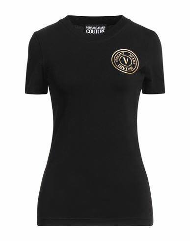 Versace Jeans Couture Woman T-shirt Black Cotton, Elastane Cover