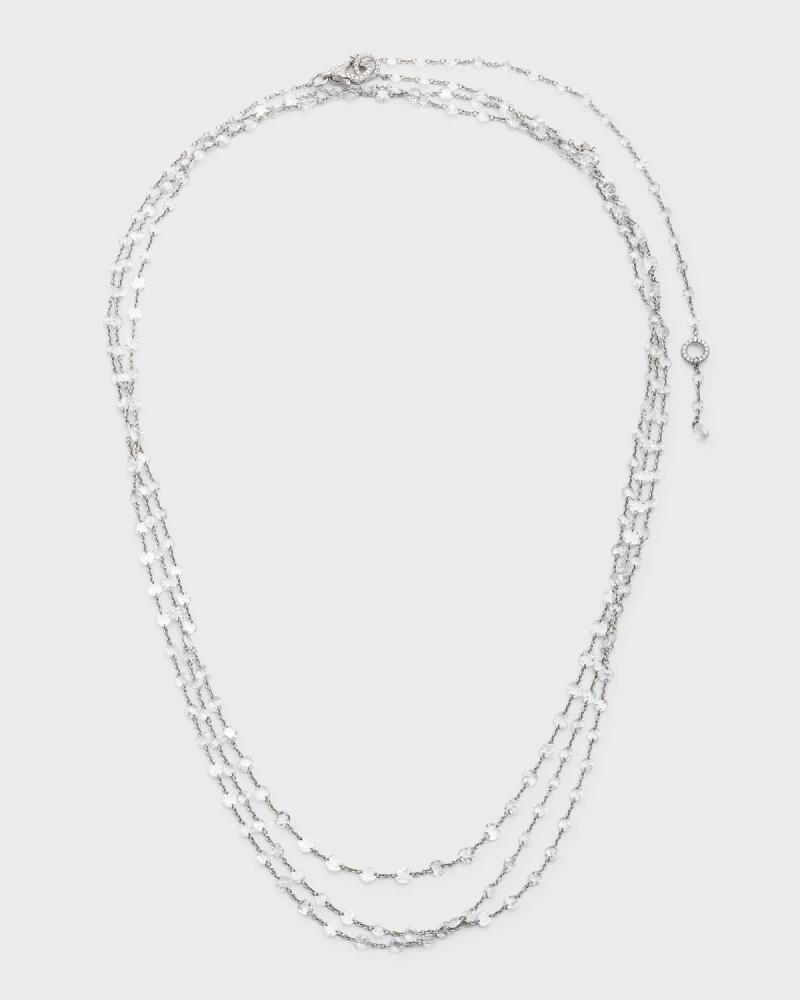 64 Facets 18k White Gold Rose-Cut Diamond-Strand Necklace, 64"L, 20.00tcw Cover