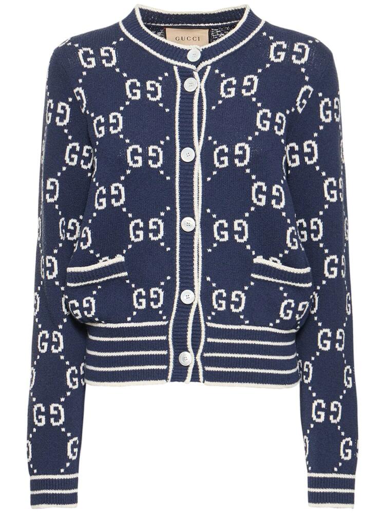 GUCCI Gg Cotton Blend Knit Cardigan Cover