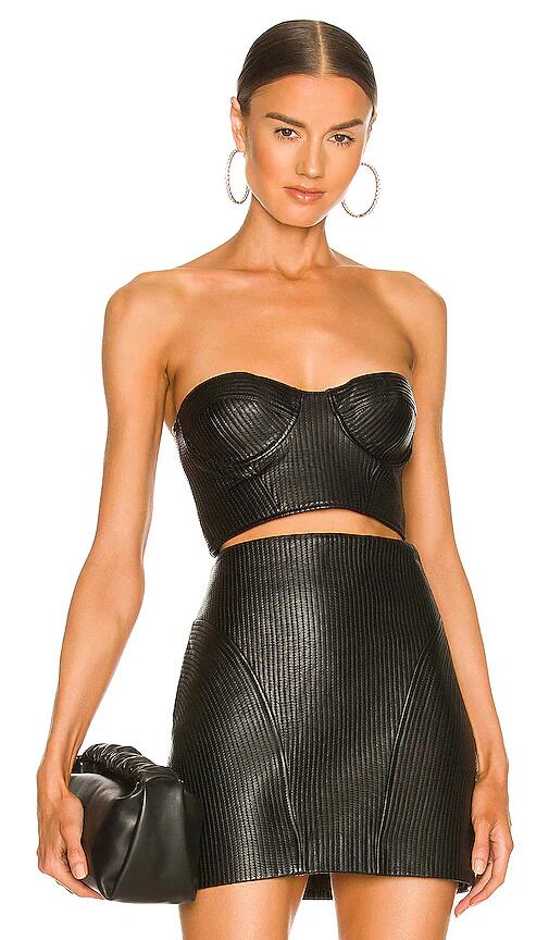 Lovers and Friends Roi Leather Bustier in Black Cover