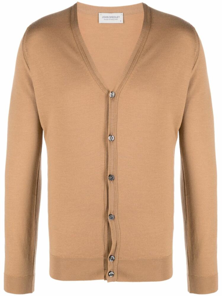 John Smedley V-neck merino cardigan - Brown Cover