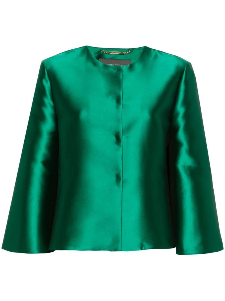 Alberta Ferretti Mikado wide-sleeves jacket - Green Cover