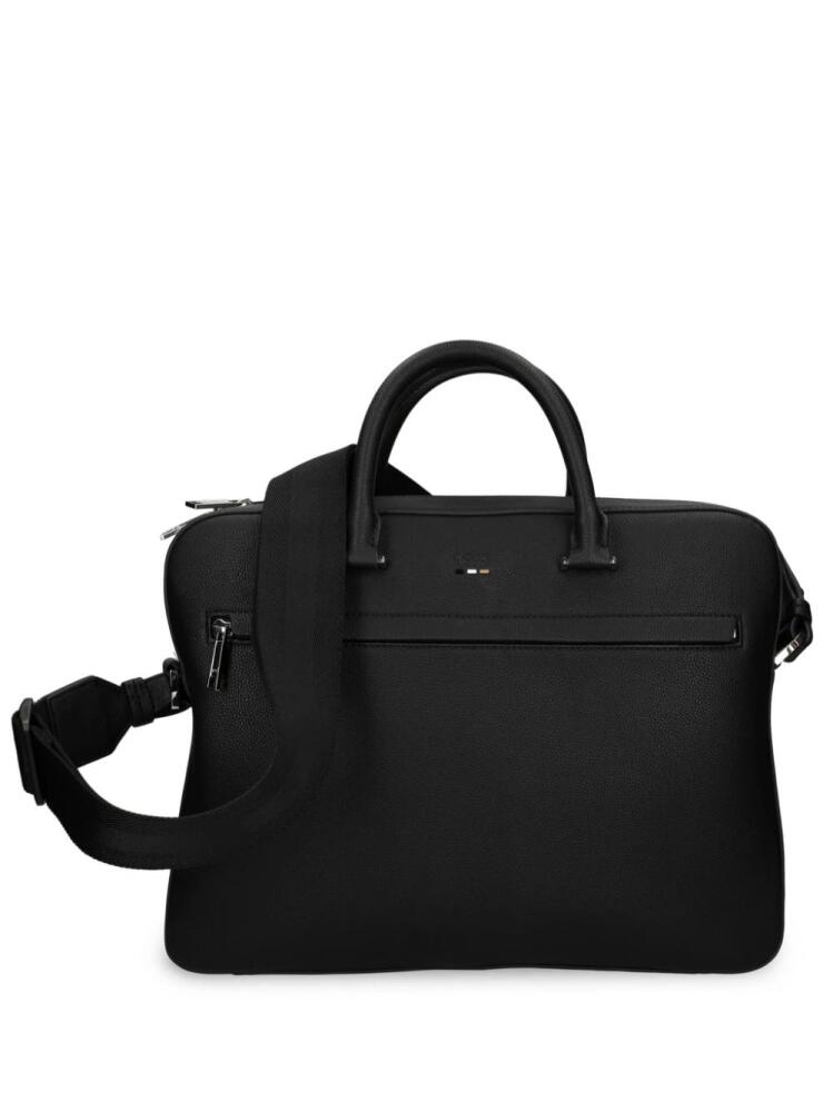 BOSS logo-debossed laptop bag - Black Cover