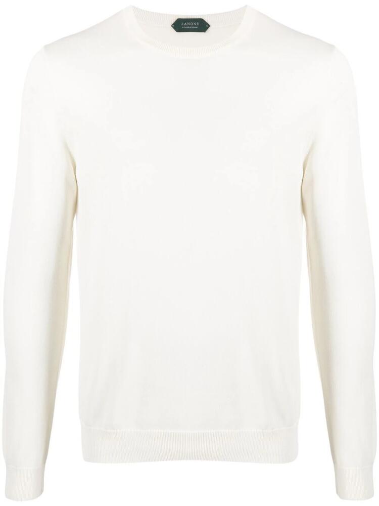 Zanone crew-neck knitted jumper - Neutrals Cover