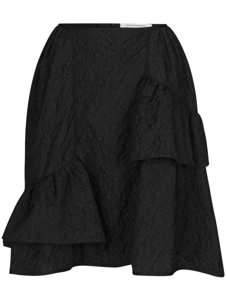 Cecilie Bahnsen Vanilla matelassé-effect midi skirt - Black Cover