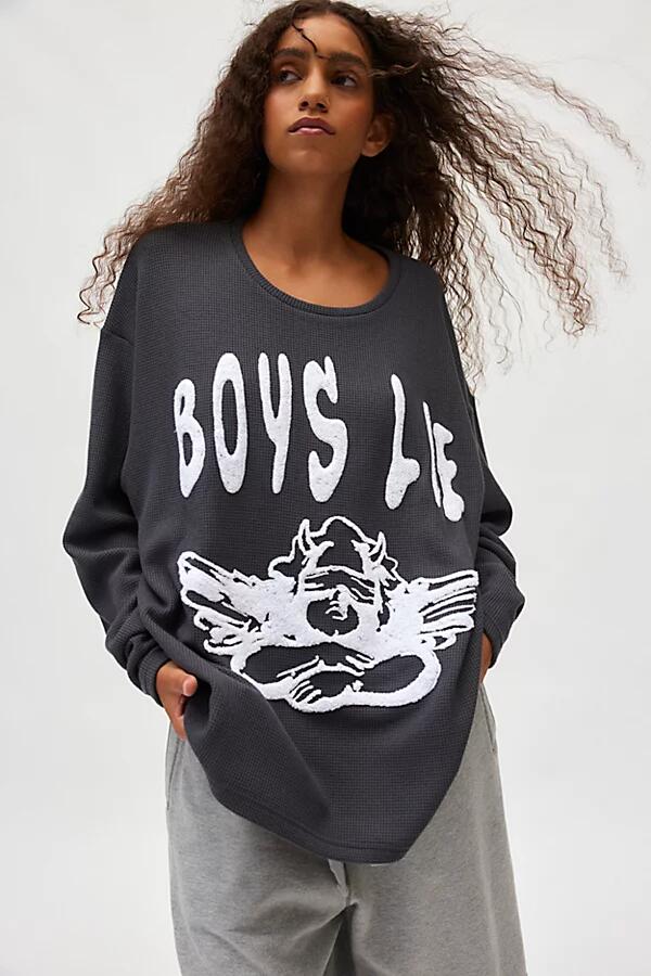 Boys Lie In Denial Graphic Long Sleeve Tee in Black Cover