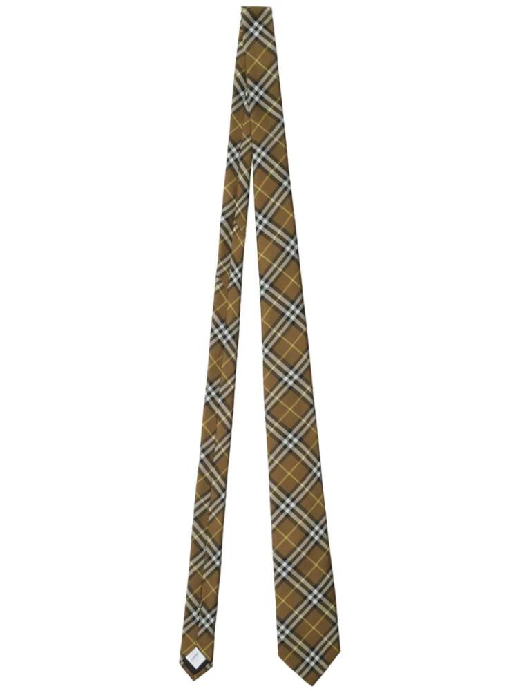 Burberry check silk tie - Green Cover