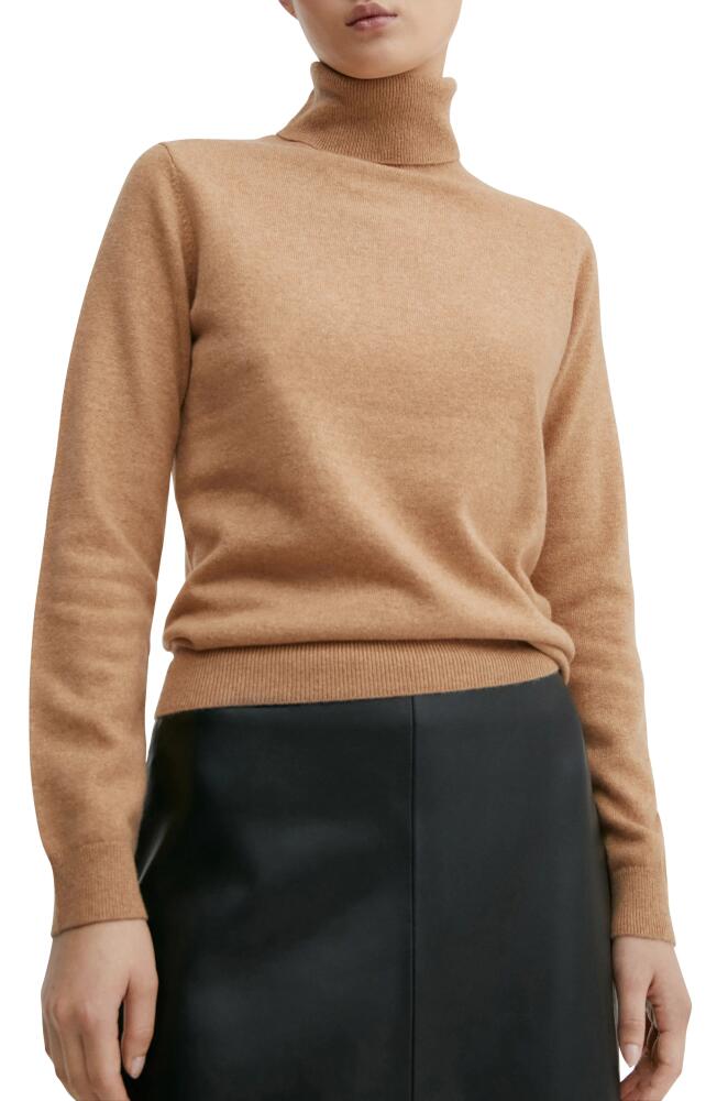 MANGO Turtleneck Cashmere Sweater in Medium Brown Cover