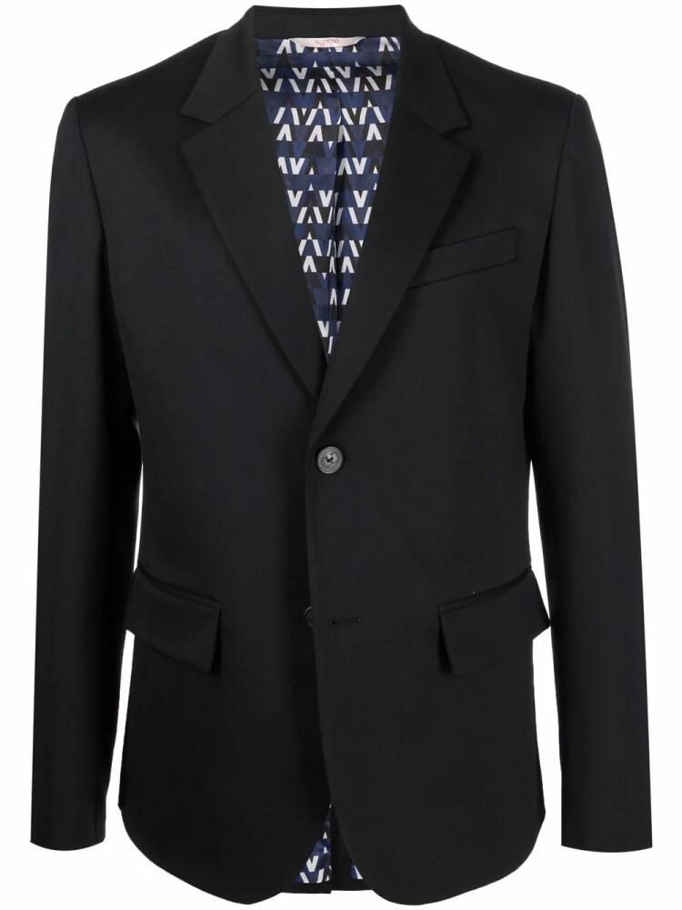 Valentino Garavani single-breasted wool-blend blazer - Black Cover