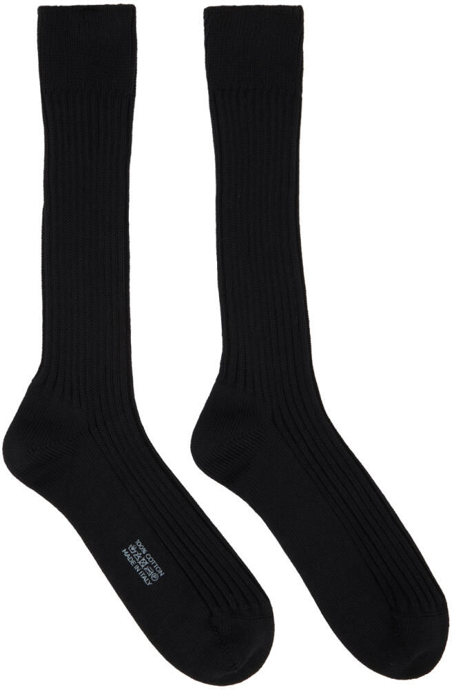 TOM FORD Black Rib Socks Cover