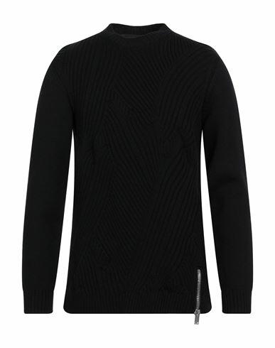 Les Hommes Man Sweater Black Virgin Wool Cover