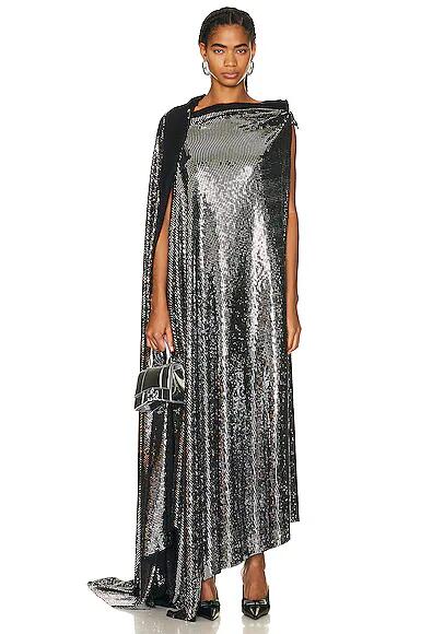 Balenciaga Minimal Gown in Metallic Silver Cover