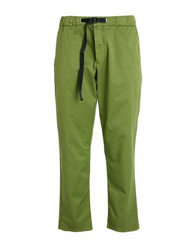 White Sand Woman Pants Military green Cotton, Elastane Cover