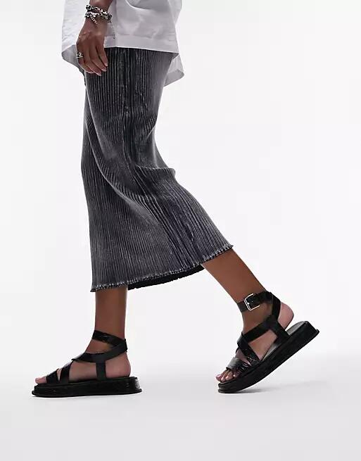 Topshop Jasmine chunky sandal in black Cover