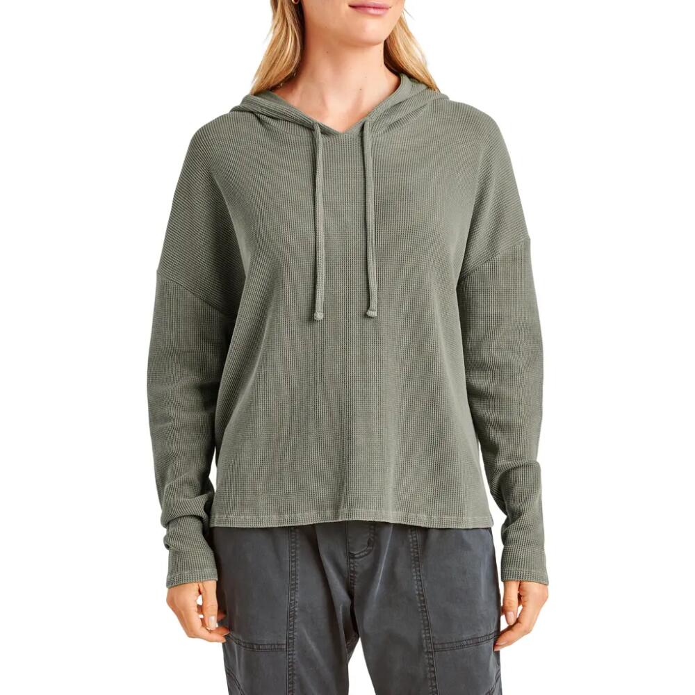 Splendid Jaime Thermal Hoodie in Soft Vintage Olive Branch Cover