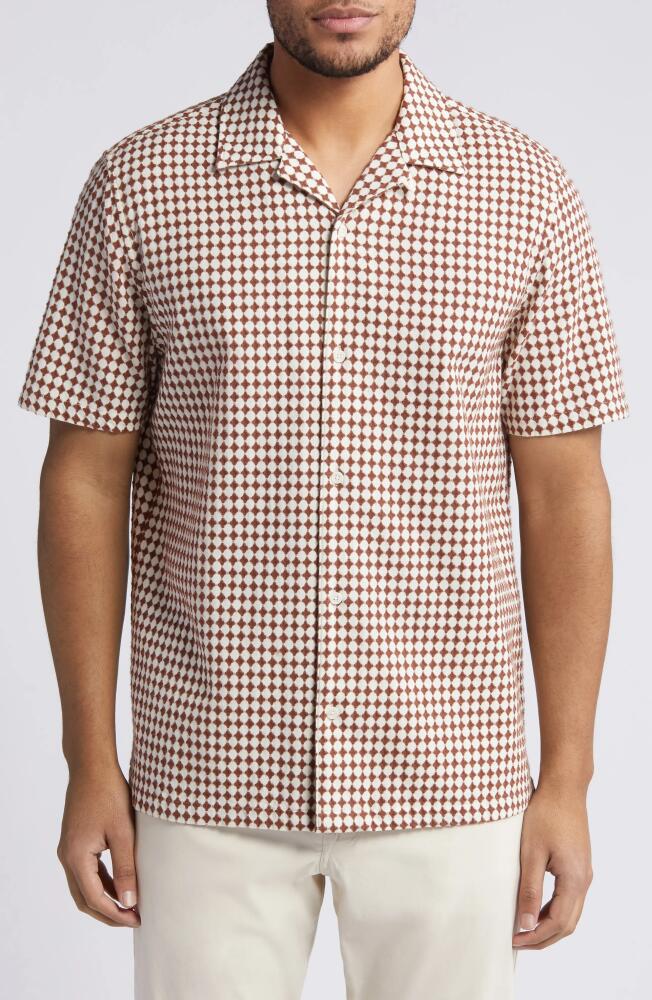 Ted Baker London Oise Textured Cotton Camp Shirt in Brown Cover