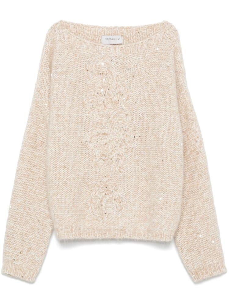 ERMANNO FIRENZE sequin-embellished sweater - Brown Cover