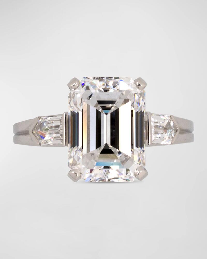 NM Estate Estate Platinum Emerald Cut Diamond Ring, Size 6 Cover