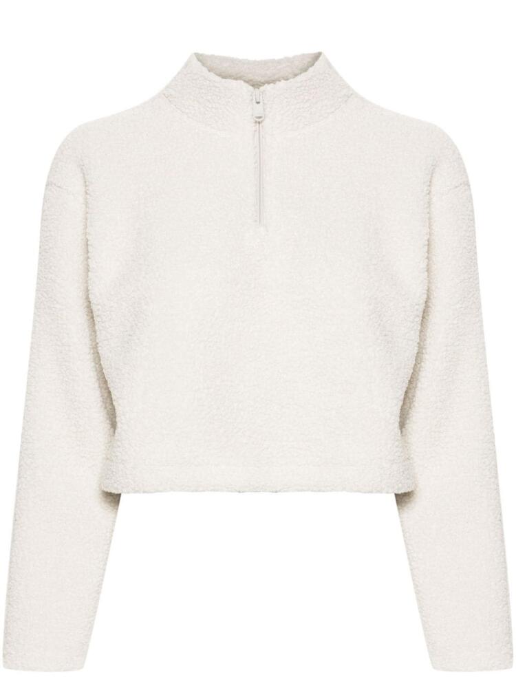 Calvin Klein cropped fleece sweatshirt - Neutrals Cover