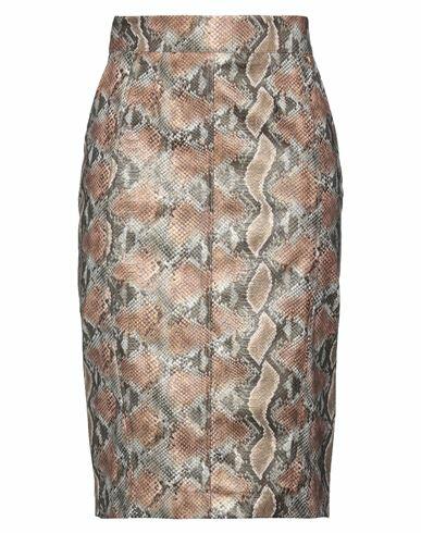 Gai Mattiolo Woman Midi skirt Khaki Polyurethane, Polyester Cover