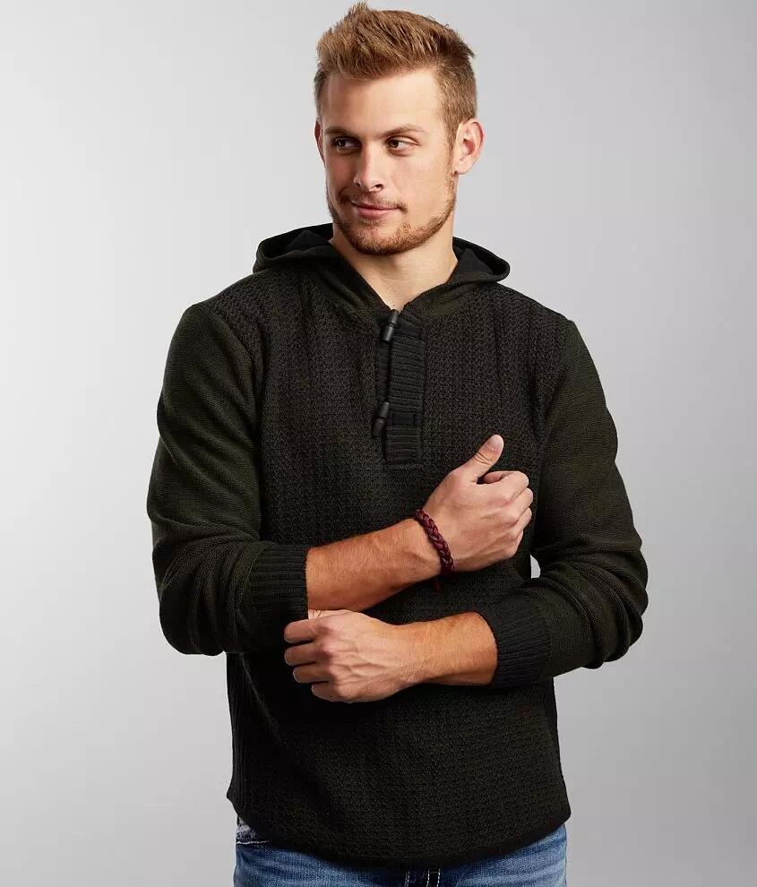 BKE Summit Hooded Toggle Henley Sweater Cover