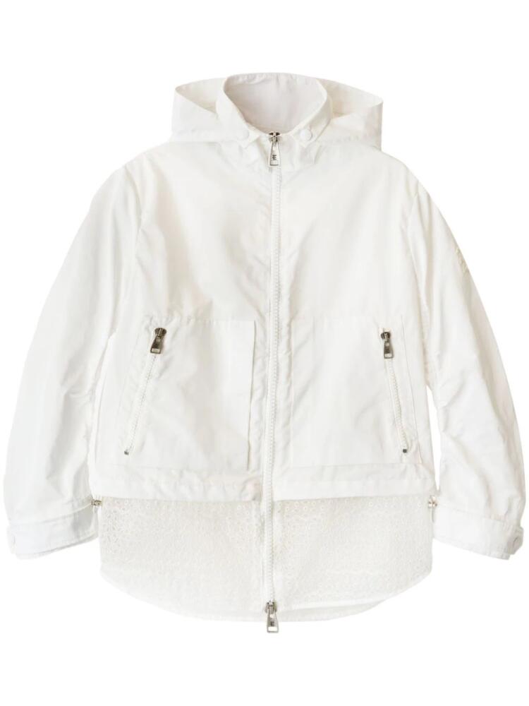 Ermanno Scervino broderie-anglaise hooded windbreaker - White Cover