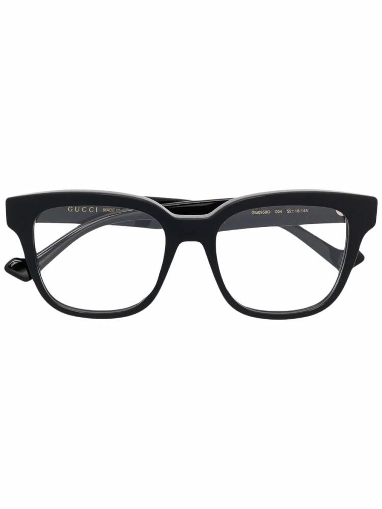 Gucci Eyewear square-frame clear glasses - Black Cover