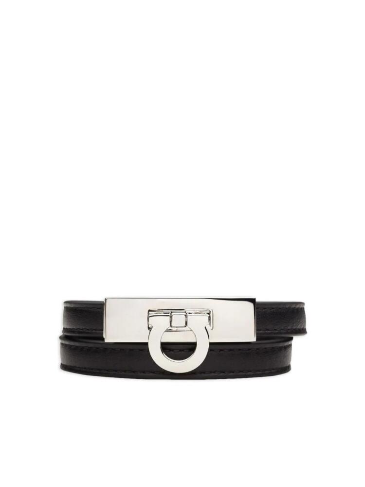 Ferragamo Gancini double-loop bracelet - Black Cover