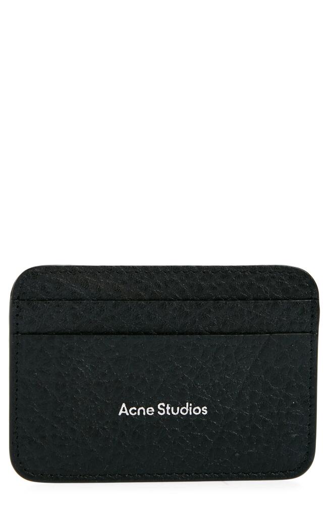 Acne Studios Grained Leather Card Holder in Black Cover