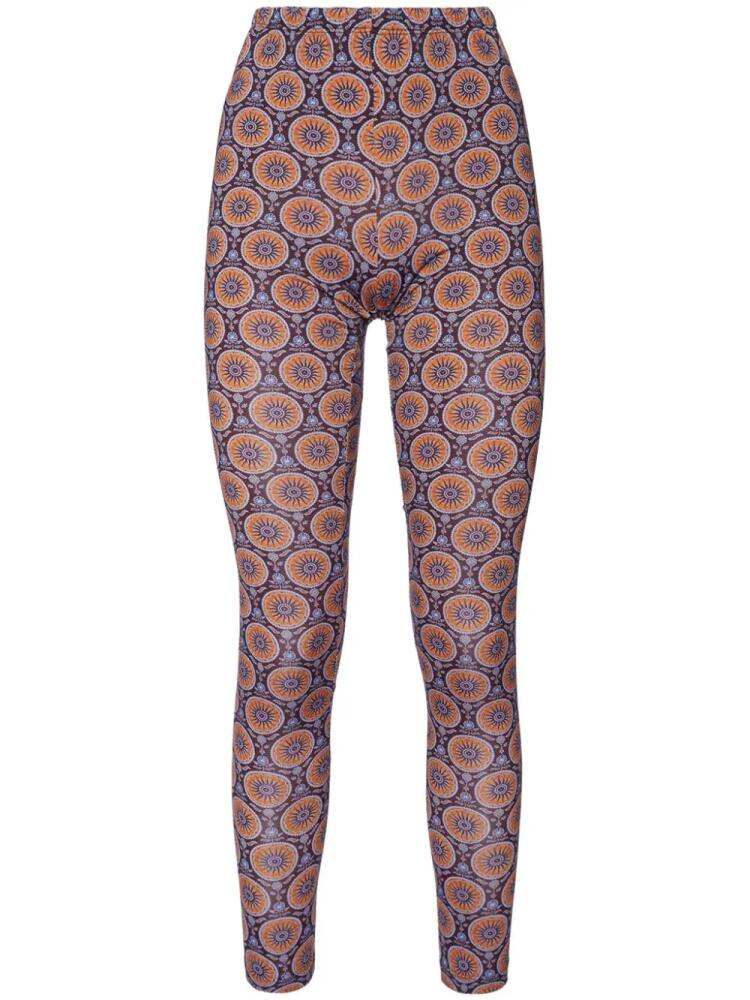 La DoubleJ geometric-print leggings - Purple Cover