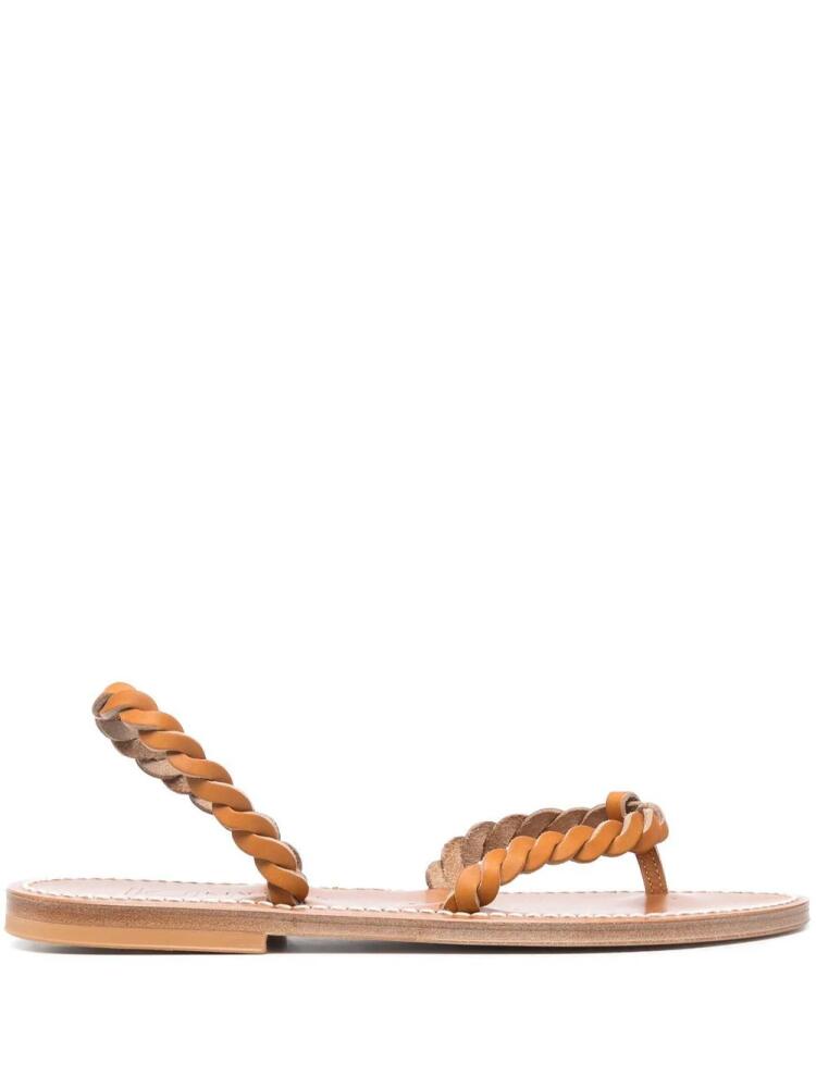 K. Jacques braided leather thong sandals - Brown Cover