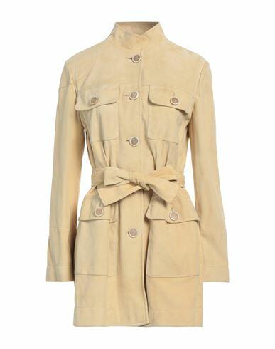 Tod's Woman Overcoat & Trench Coat Light yellow Ovine leather, Goat skin Cover