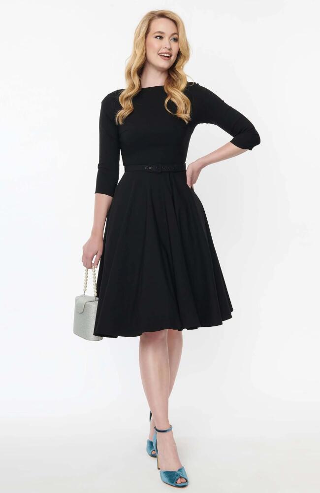 Unique Vintage Devon Swing Dress in Black Cover