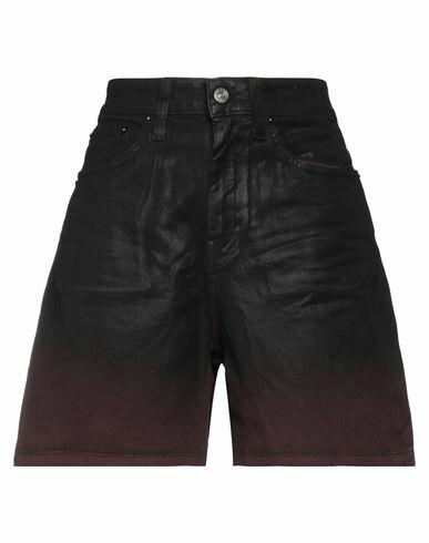 Department 5 Woman Denim shorts Dark brown Cotton, Elastomultiester, Elastane Cover