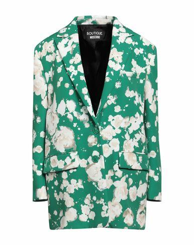 Boutique Moschino Woman Blazer Green Polyester, Elastane Cover