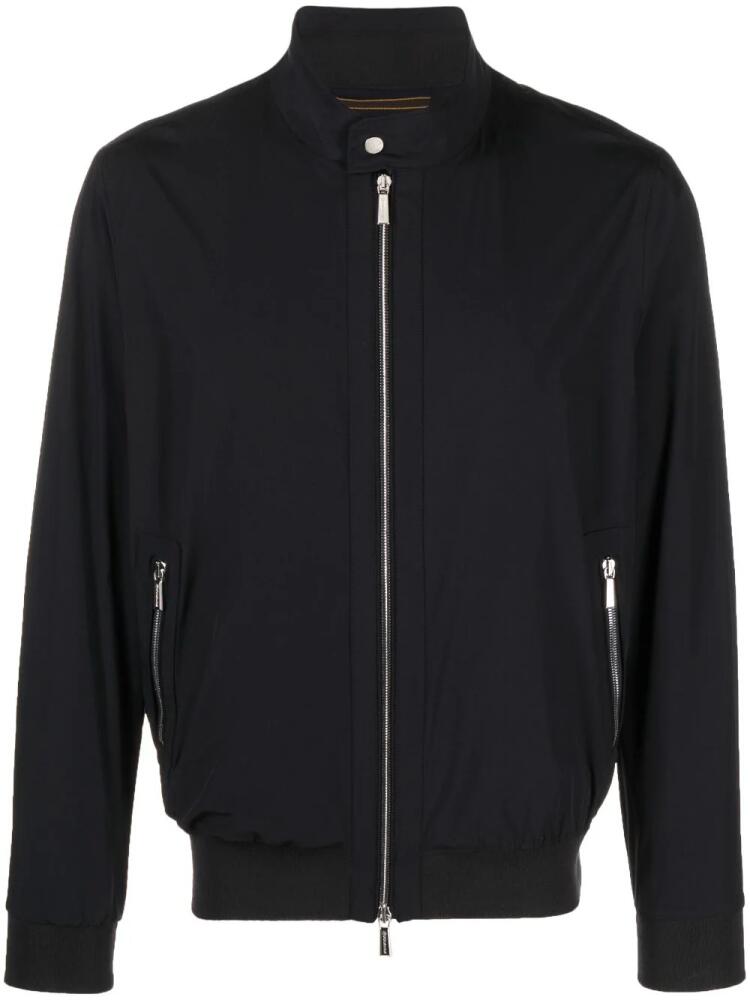 Moorer zip-up long sleeved bomber jacket - Blue Cover