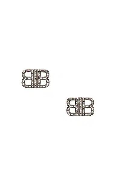 Balenciaga BB XS Earrings in Metallic Silver Cover