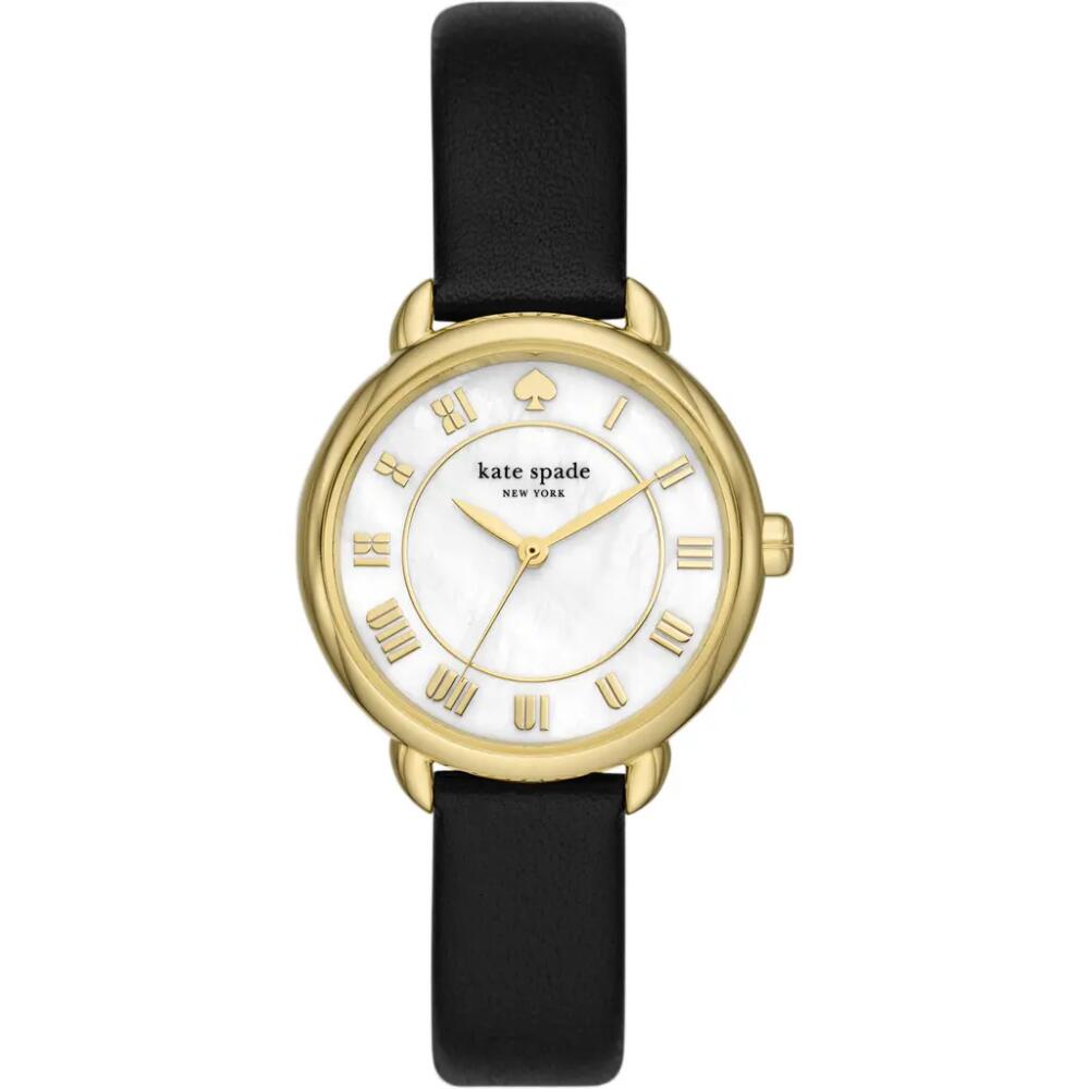 Kate Spade New York lilly avenue leather strap watch, 34mm in Black Cover