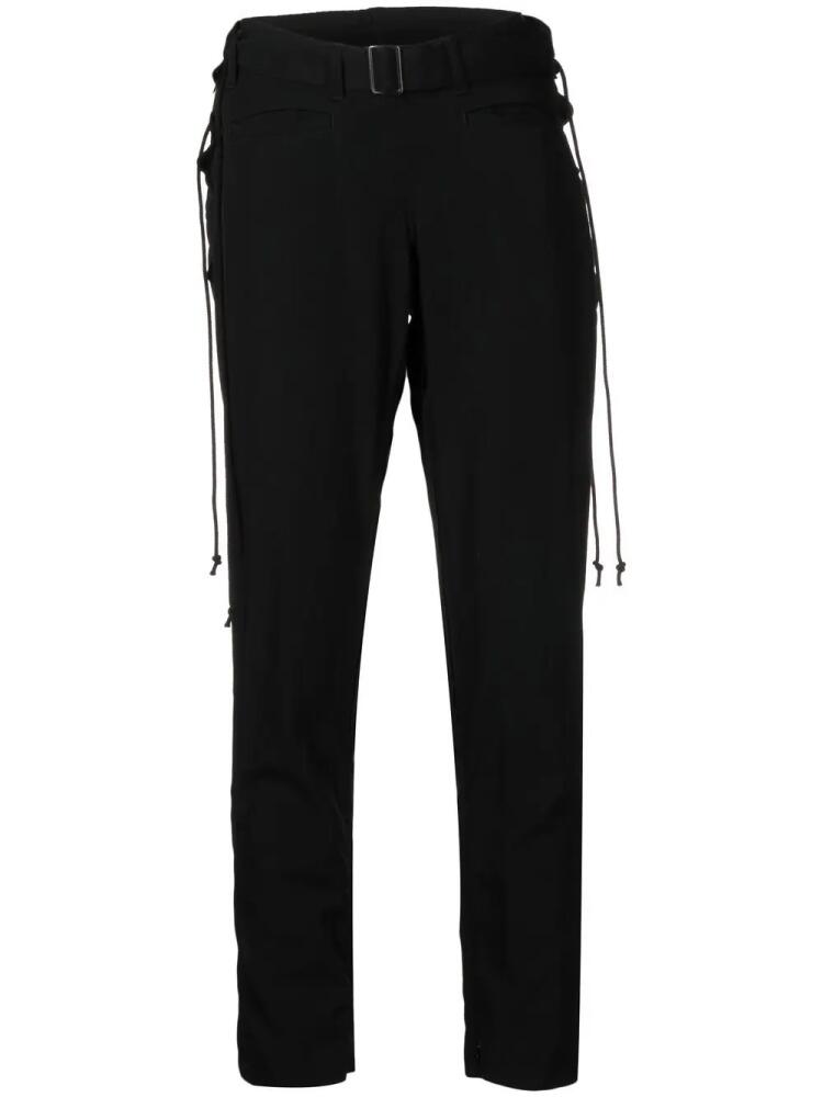 Yohji Yamamoto belted skinny wool trousers - Black Cover