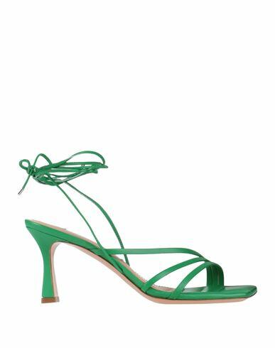 Francesco Sacco Woman Sandals Green Leather Cover