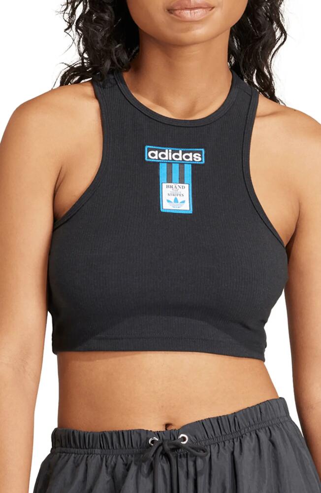 adidas Adibreak Crop Racerback Tank Top in Black Cover