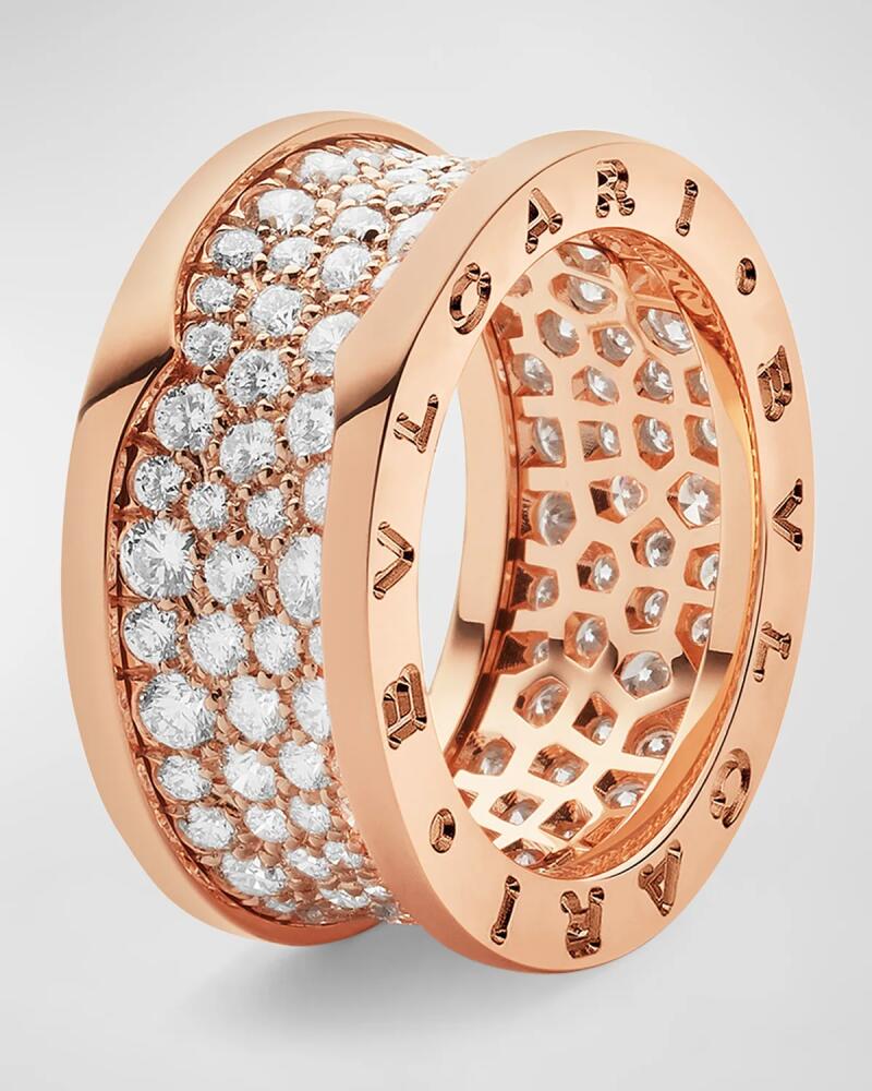 BVLGARI 18K Rose Gold B. zero1 Pavé Diamond Ring Cover