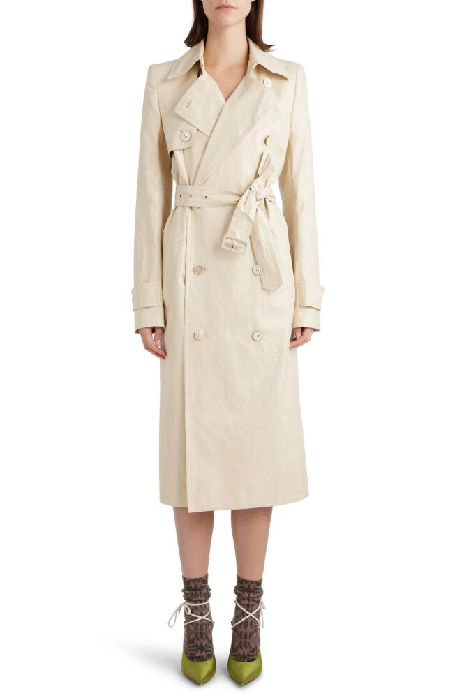 Dries Van Noten Remi Belted Water Repellent Trench Coat in Cream 100 Cover